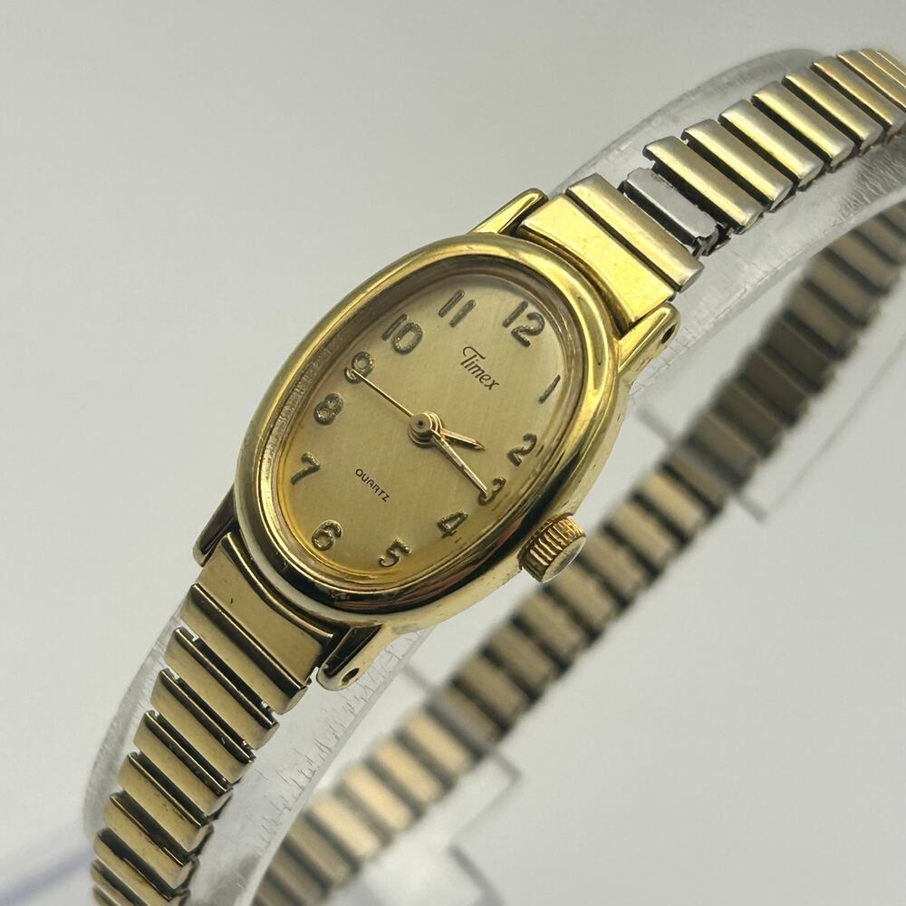 VintageCantiva Gold-tone Expansion Band Womens Watch Working New Battery